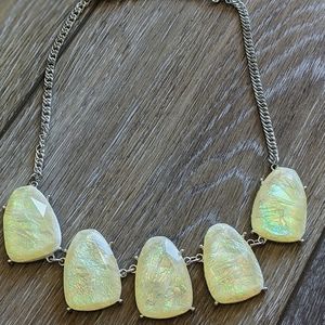 Silver chain with opal pendants